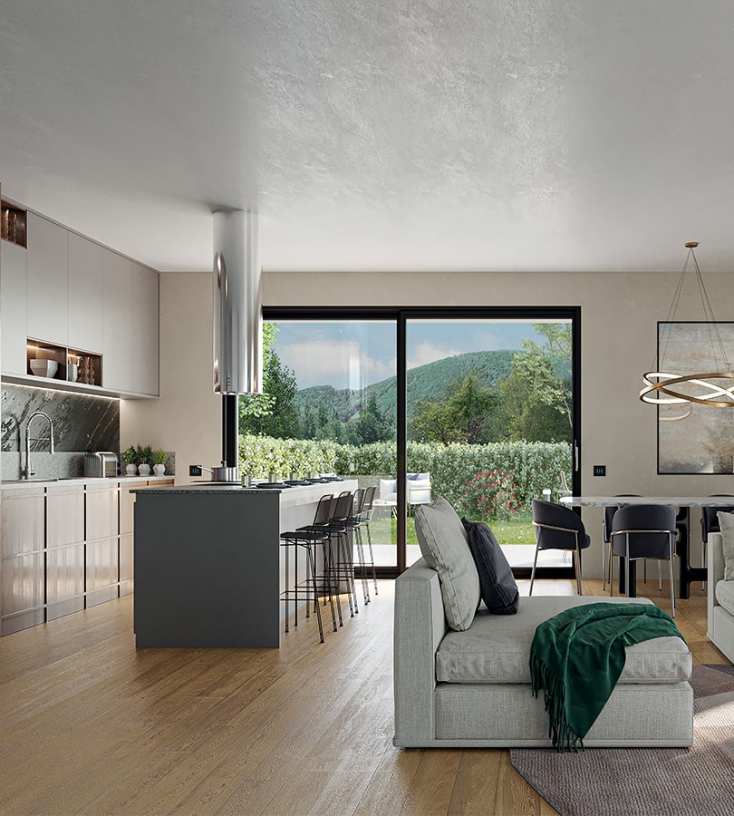 Render dei Nuovi Appartamenti Spaziosi in Costuzioni a Bergamo