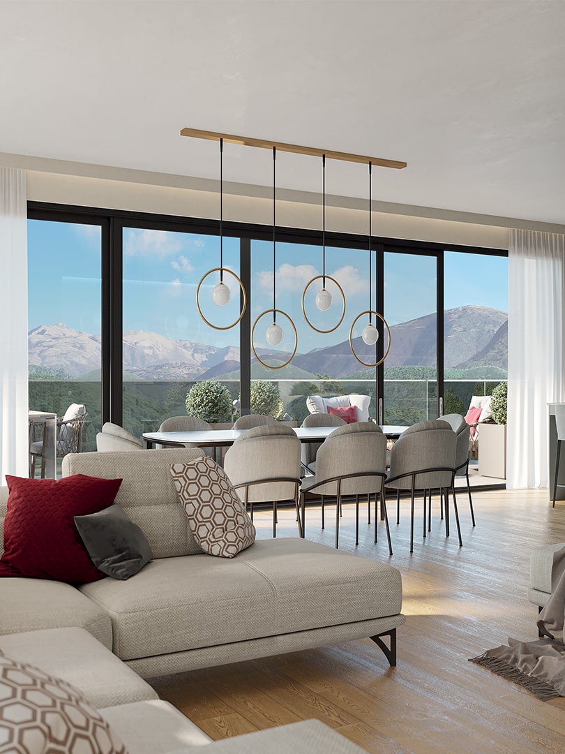 Appartamento Attico con Ampia Vetrata con Vista sulle Prealpi Bergamasche