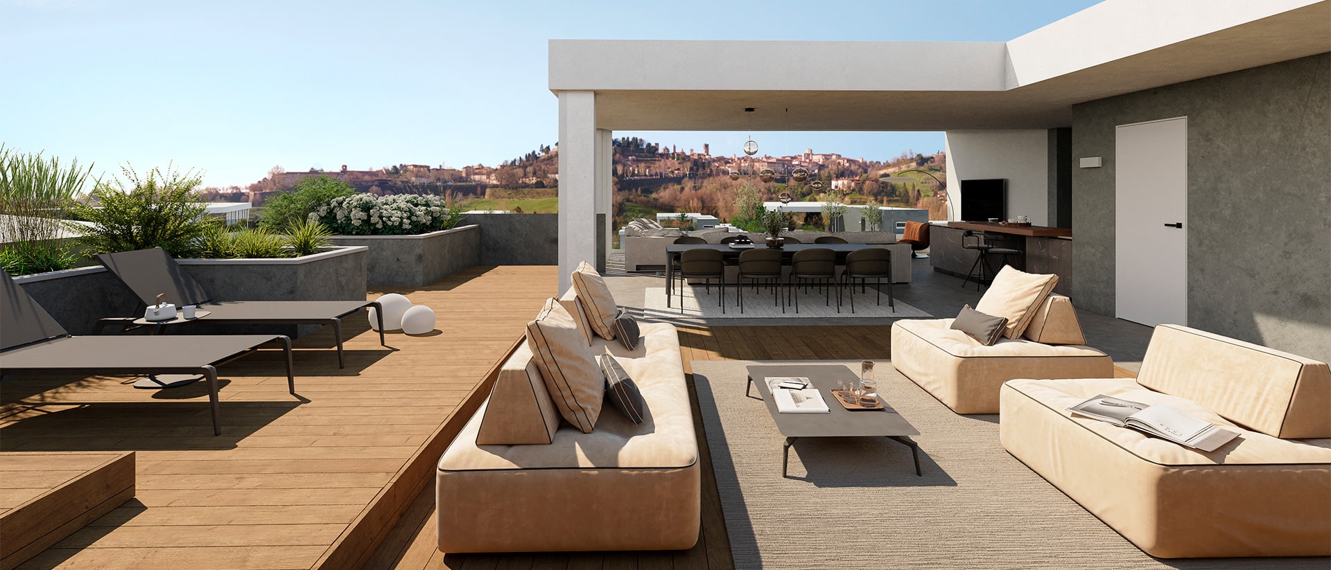 Vista di Città Alta dal Super Attico di Tower Baioni a Bergamo