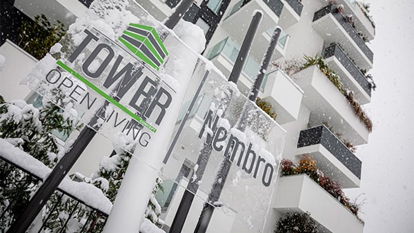 Dettaglio di Tower Nembro con Neve