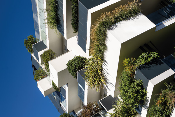 Dettaglio di una Torre Verticale Alberata Firmata Tower Concept