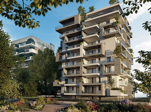 Palazzina di Tower Eden con Bosco Verticale