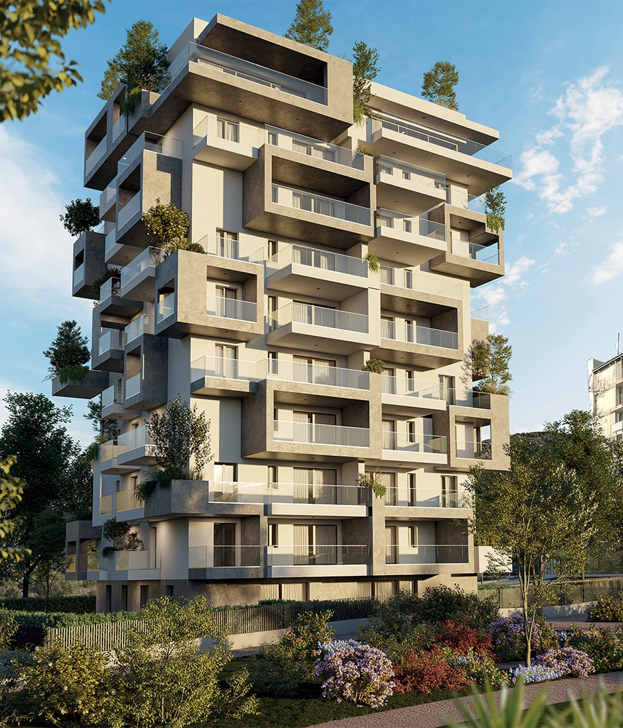 Visione della Palazzina Eden dal Parco